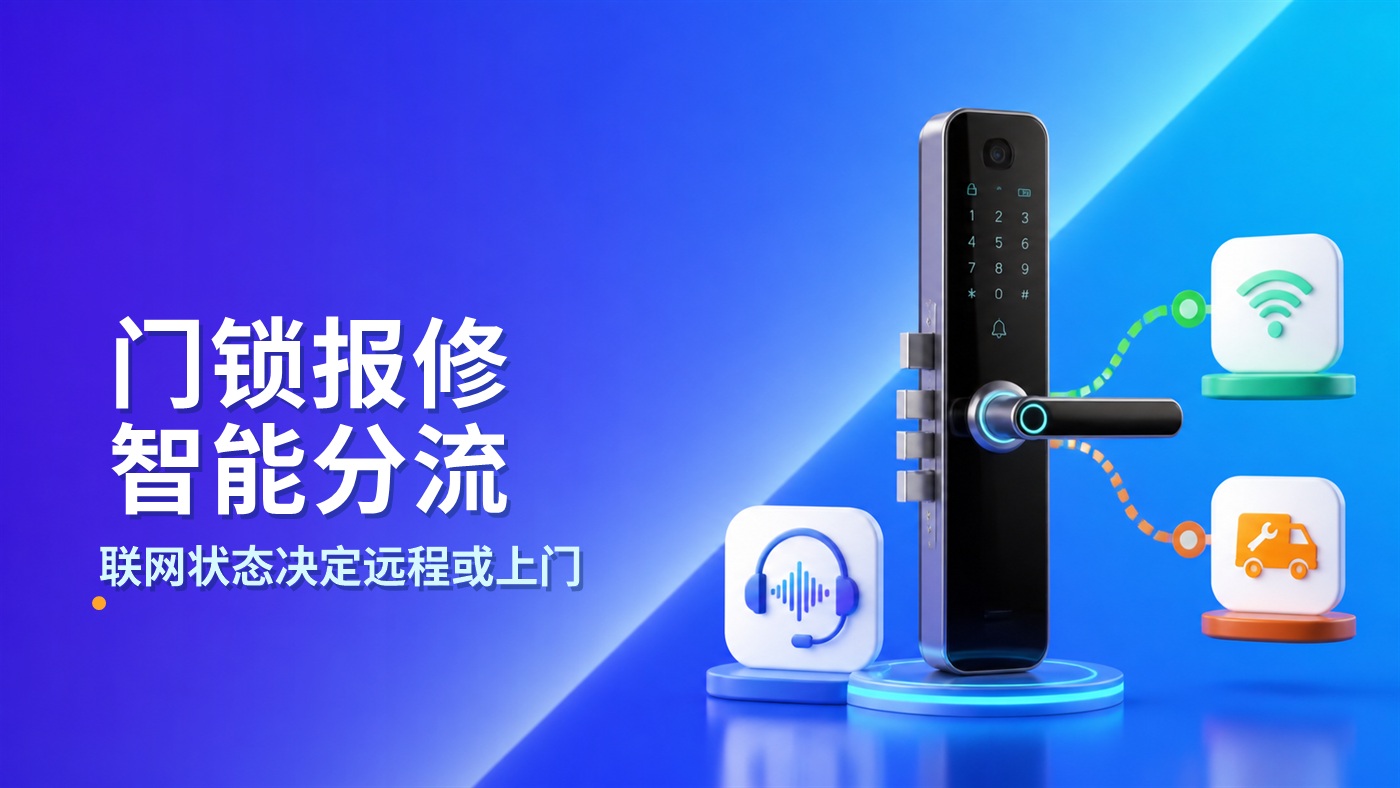 智能门锁用户报修，电话语音机器人怎么根据联网状态判断该远程指导还是派人上门
