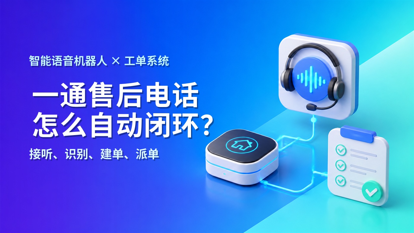 智能家居售后电话语音机器人渗透率已达85%，但全流程工单闭环率不足40%：从接得住电话到管得住报修的关键一步