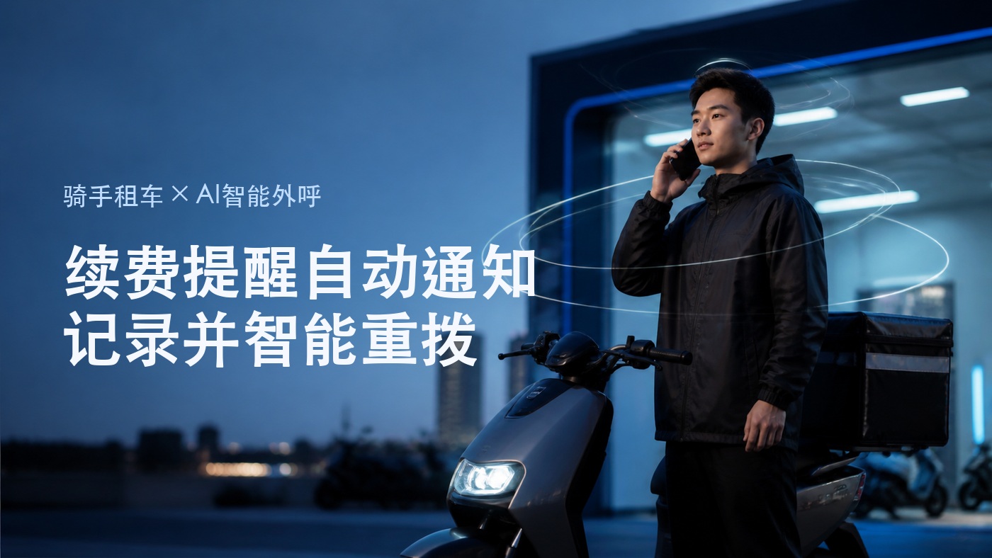 外卖骑手租的车到期了，续费提醒电话怎么用AI外呼自动通知、记结果、判断要不要重拨