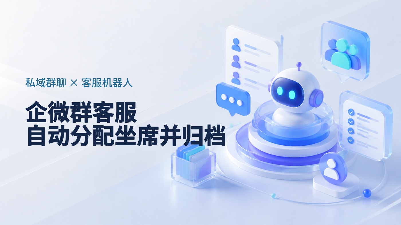 企微群怎么接入群客服机器人，自动入群分配坐席、群聊记录归档