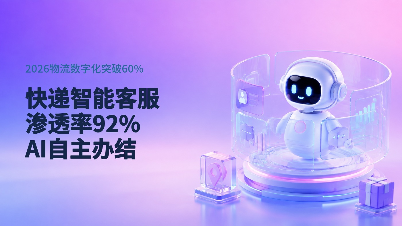 2026物流数字化渗透率突破60%、头部快递智能客服渗透率92%，物流客服从人工查询转向AI自主办结