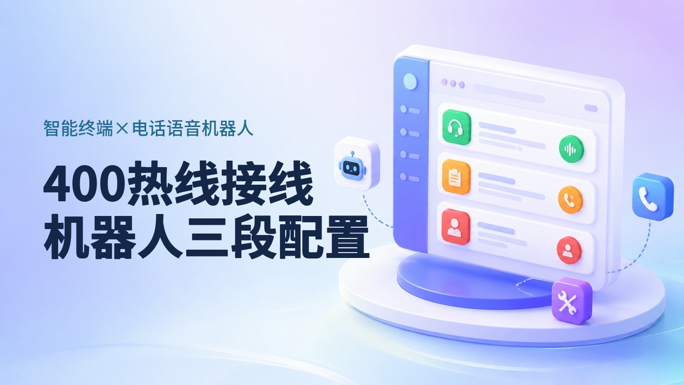 智能终端400热线怎么搭电话语音机器人接线：标准咨询、报障建单、转人工的三段配置