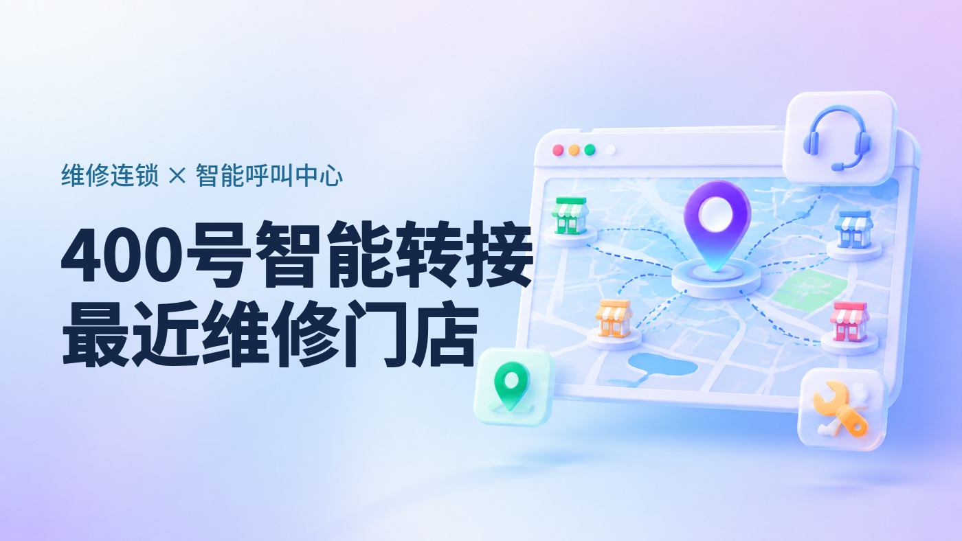 几十家门店的维修连锁，智能呼叫中心一个400号怎么按位置转给最近门店