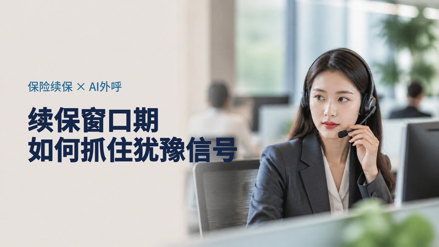 续保客户说"再看看"并非无意购买，而是报价利益不明、决策时点被忽视的综合信号。多波次 AI 外呼按续保窗口期定位，高频精准触达，识别客户犹豫信号，把因人员流动快速消退的定价时机转化
