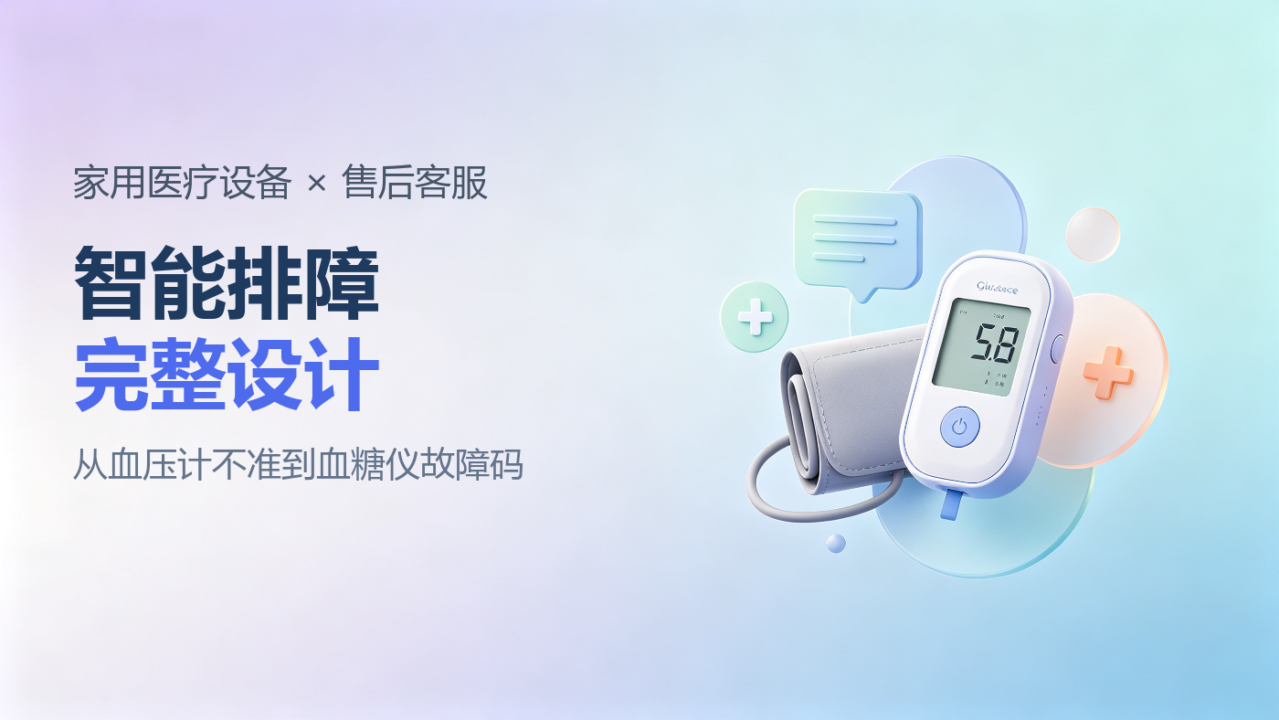 家用医疗设备售后智能客服方案：从血压计“测得不准”到血糖仪故障码的完整排障设计