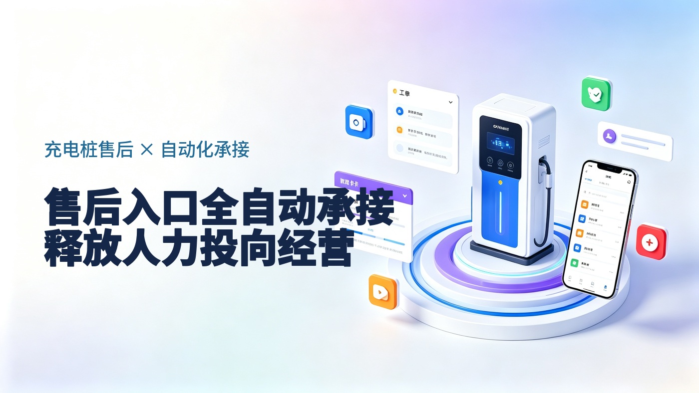 充电桩售后服务入口的“100%自动化承接”正在发生：净省10+人力只是起点，释放的人被重新投向了客户经营