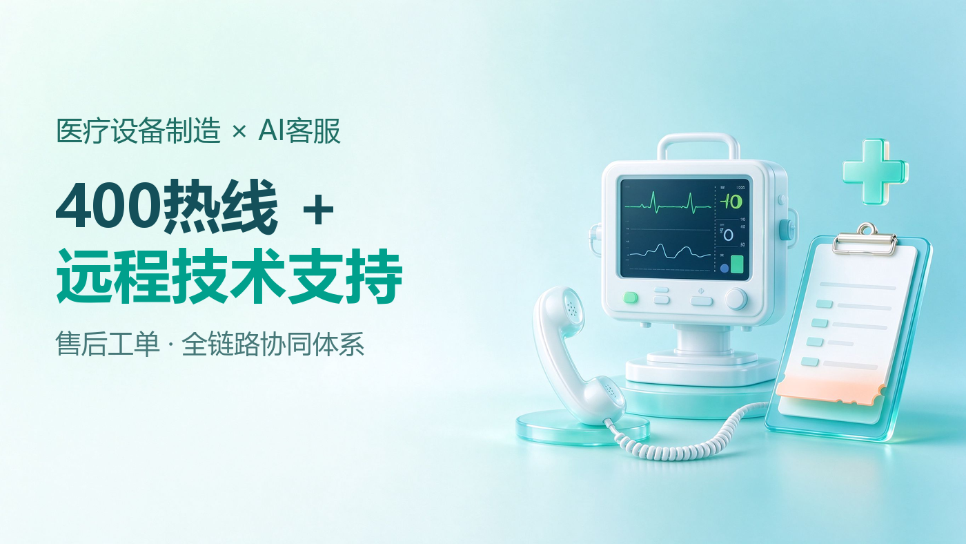 医疗设备制造商如何建设 AI 客服体系？400 热线、远程技术支持与售后工单协同方案