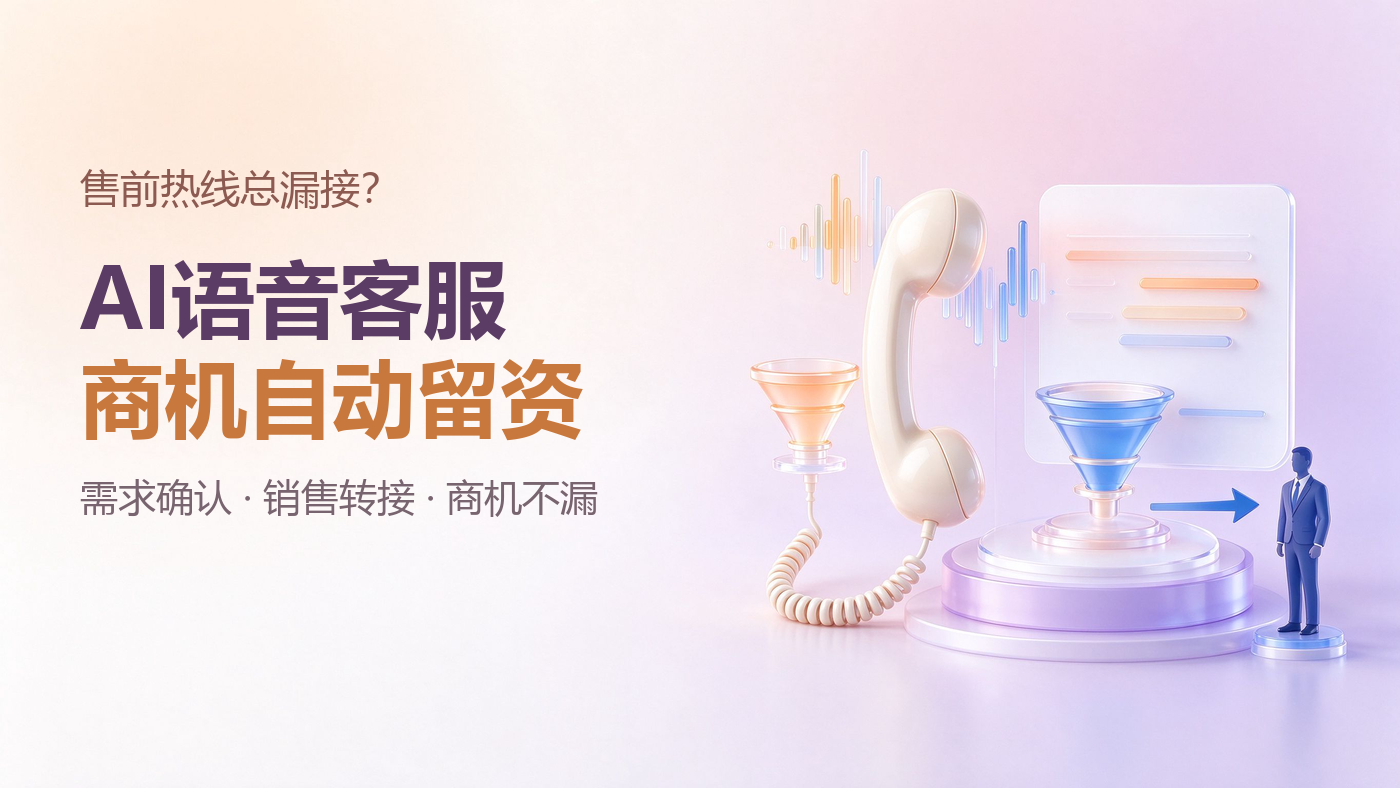 企业售前热线经常漏接潜在客户？AI 语音客服如何完成需求确认、商机留资与销售转接？